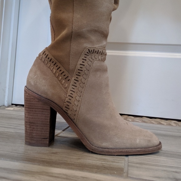 Over the Knee Suede Heel Boots - Picture 5 of 5